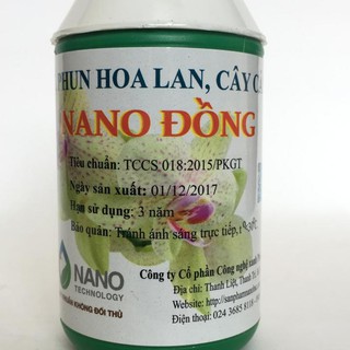 (Rẻ nhất) Dung dịch Nano đồng phun xịt cho hoa lan, cây cảnh chai 100ml tại thietbinhavuon- hàng đẹp - giao hàng nhanh.