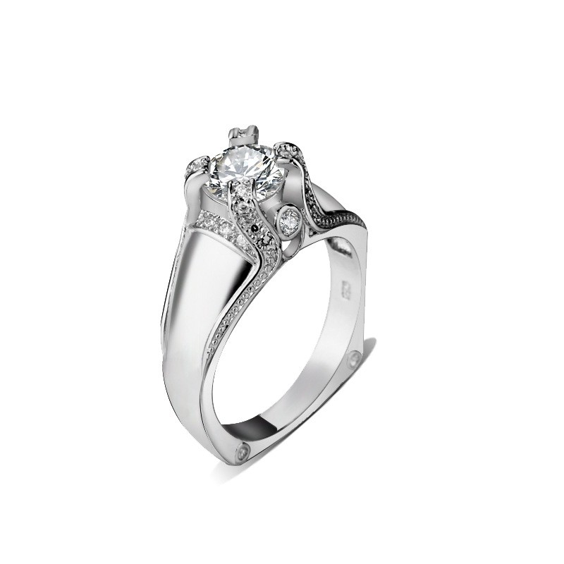 Nhẫn đeo tay kim loại hình vương miện đính đá xinh xắn cho nữ