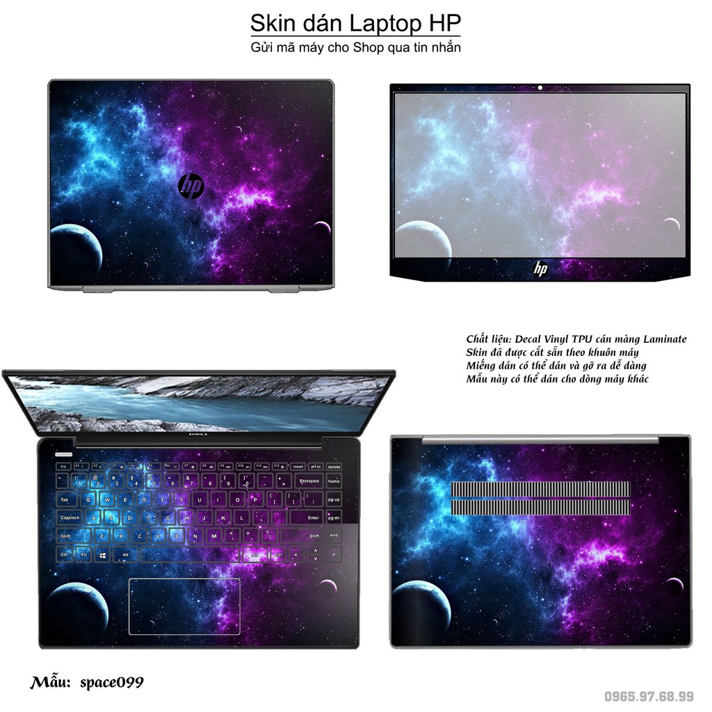 Skin dán Laptop HP in hình không gian nhiều mẫu 17 (inbox mã máy cho Shop)