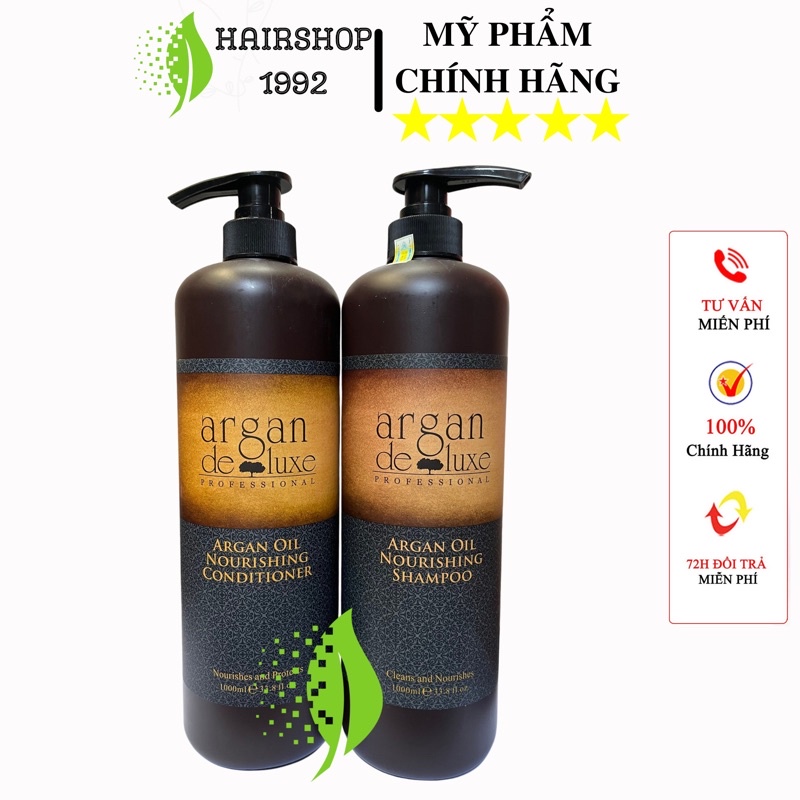 Cặp dầu gội dầu xả Deluxe phục hồi tóc khô xơ hư tổn kích thích mọc tóc hương nước hoa | Bộ dầu gội xả 1000ml * 2