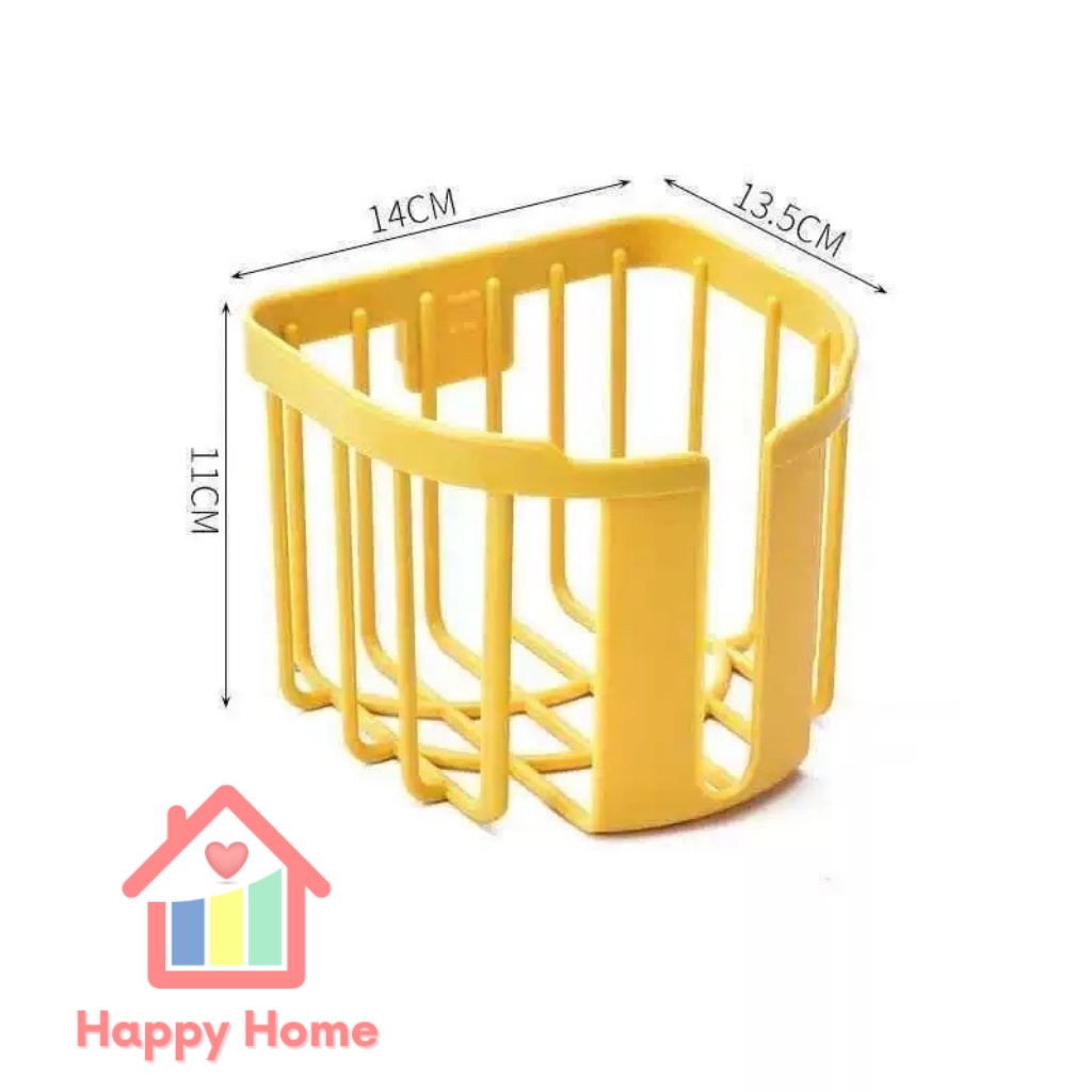 Giỏ treo giấy vệ sinh dán tường nhà tắm tiện lợi, đồ dùng phòng tắm thông minh tiện ích Happy Home