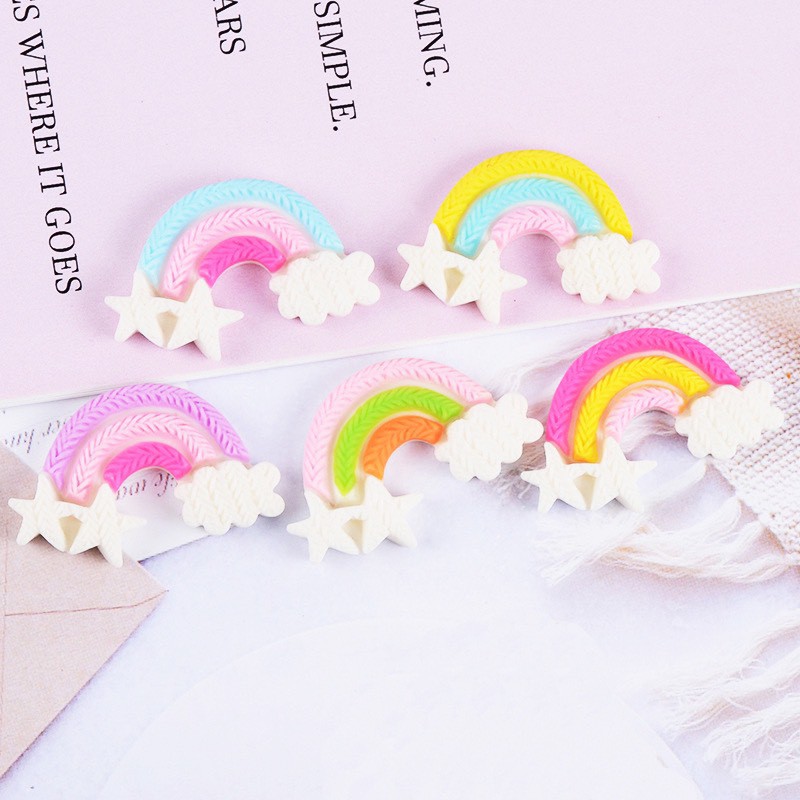 Charm /Jibitz GẮN DÉP CROCS - ỐP ĐIỆN THOẠI bằng đá cứng Cầu Vồng