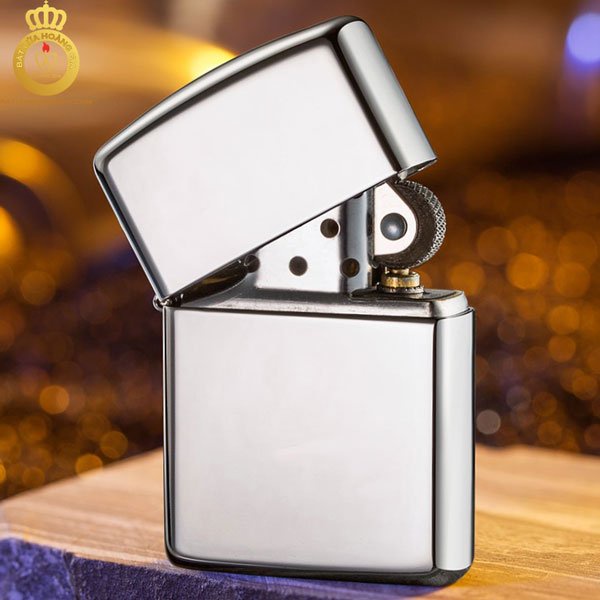 Zippo Mỹ chính hãng - ARMOR trắng bóng vỏ dày