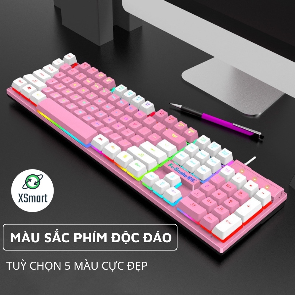 Bàn Phím Giả Cơ Máy Tính Gaming LED 7 Màu K-Snak4 Có Dây, Chống Nước Chơi Game | BigBuy360 - bigbuy360.vn