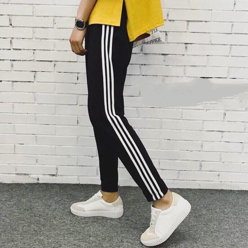 Quần Jogger Nam Nữ Trơn Basic Thể Thao 3 Sọc,Trơn