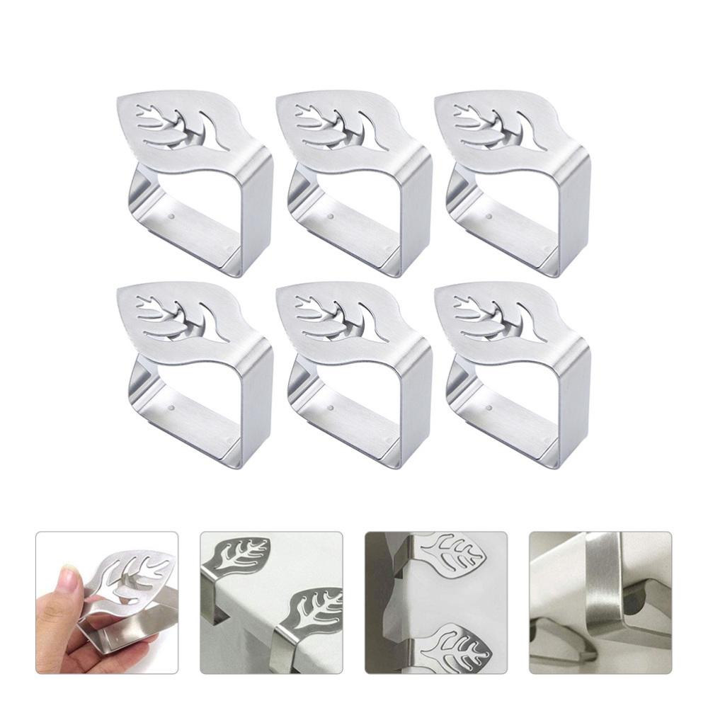 1 / 4 Kẹp Khăn Trải Bàn Bằng Thép Không Gỉ Hình Chiếc Lá