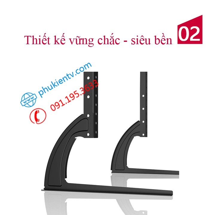 [Rẻ nhất Việt Nam] Chân đế tivi đa năng TV01 24 - 40 inch - Chân Tivi để bàn lắp đặt mọi loại tivi