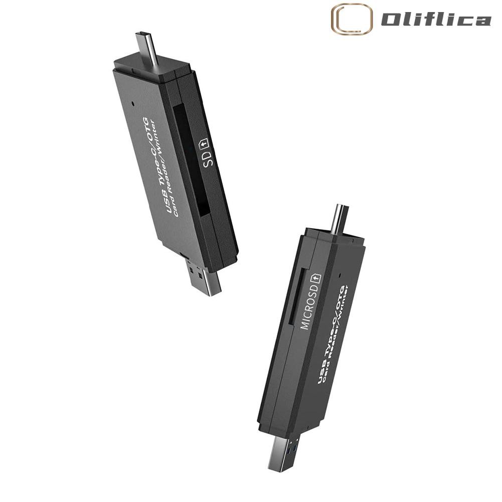 Mới Đầu Đọc Thẻ Nhớ Usb 3.0 Type C / Usb / Micro Usb / Tf 5 Trong 1 Đa Năng 2021