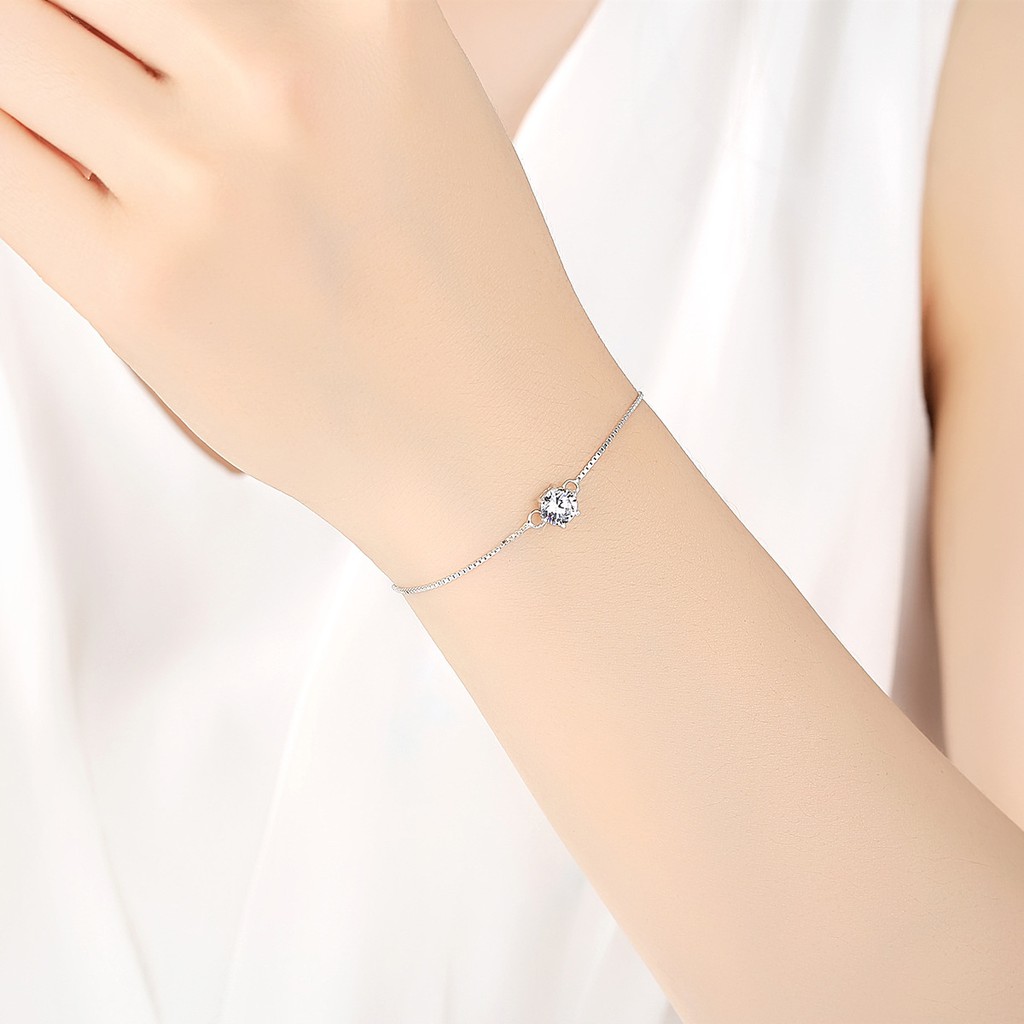 PAG & MAG S925 bạc kim cương đơn AAA vòng tay zircon phong cách Nhật Bản và Hàn Quốc nữ giản tươi mới