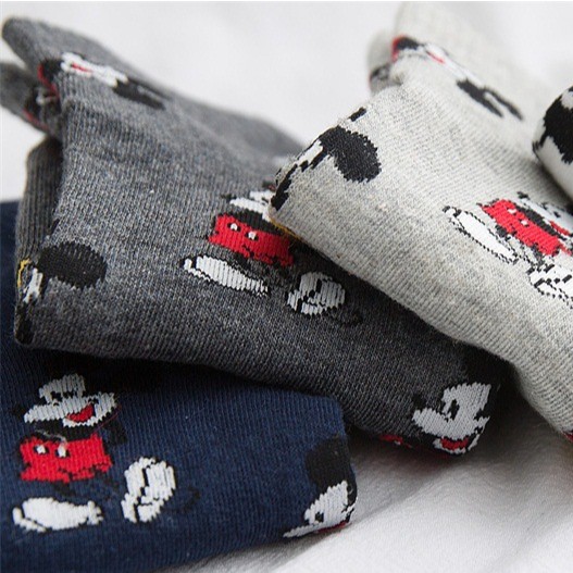 Vớ Cotton Cổ Ngắn In Hình Chuột Mickey Dễ Thương Phong Cách Hàn Quốc Cho Nữ