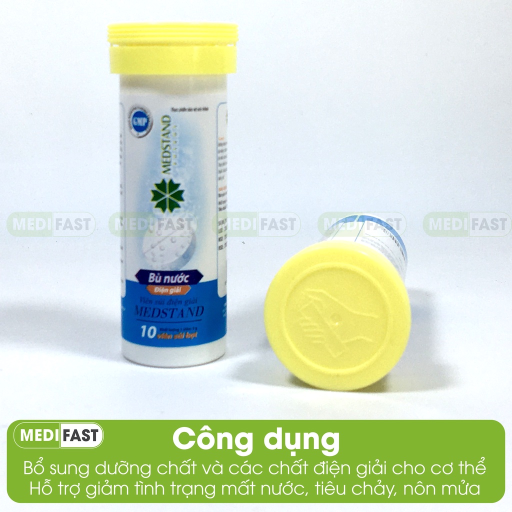 Oresol Medstand viên sủi - Giúp bổ sung nước và chất điện giải sau khi chơi thể thao, bị mất nước do sốt - Tuýp 10 viên