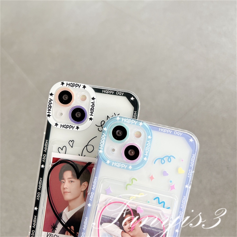 Ốp Điện Thoại TPU Mềm Trong Suốt Có Ngăn Đựng Thẻ Cho IPhone 14 13 12 11 Pro Max X XR Xs Max 8 7 Plus SE 2020
