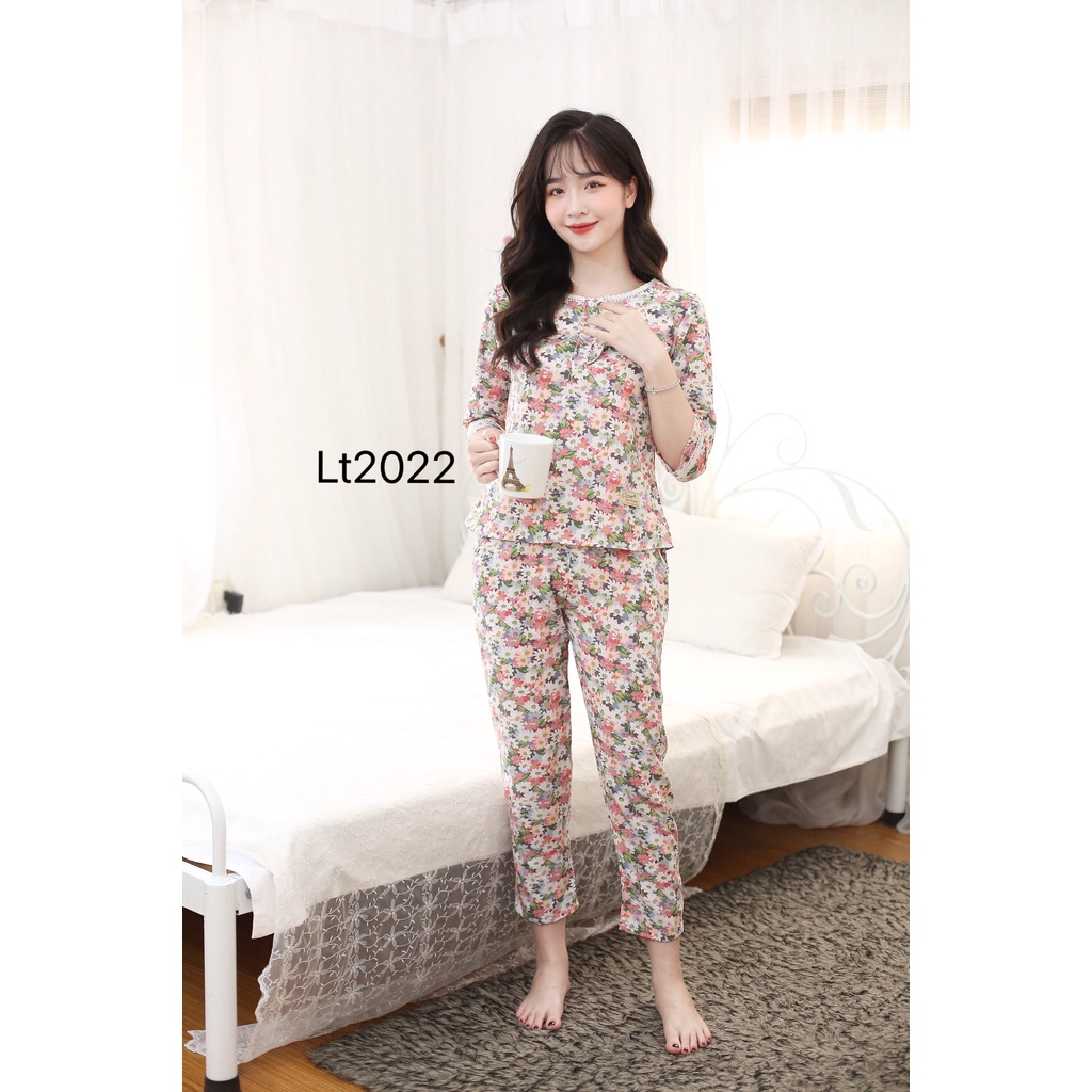 Bộ quần áo ngủ,bộ đồ nữ,bộ đồ mặc sau sinh,bộ áo dài quần dài thiết kế trẻ trung,dễ thương mã LT012 LT2022 LT2023 | BigBuy360 - bigbuy360.vn