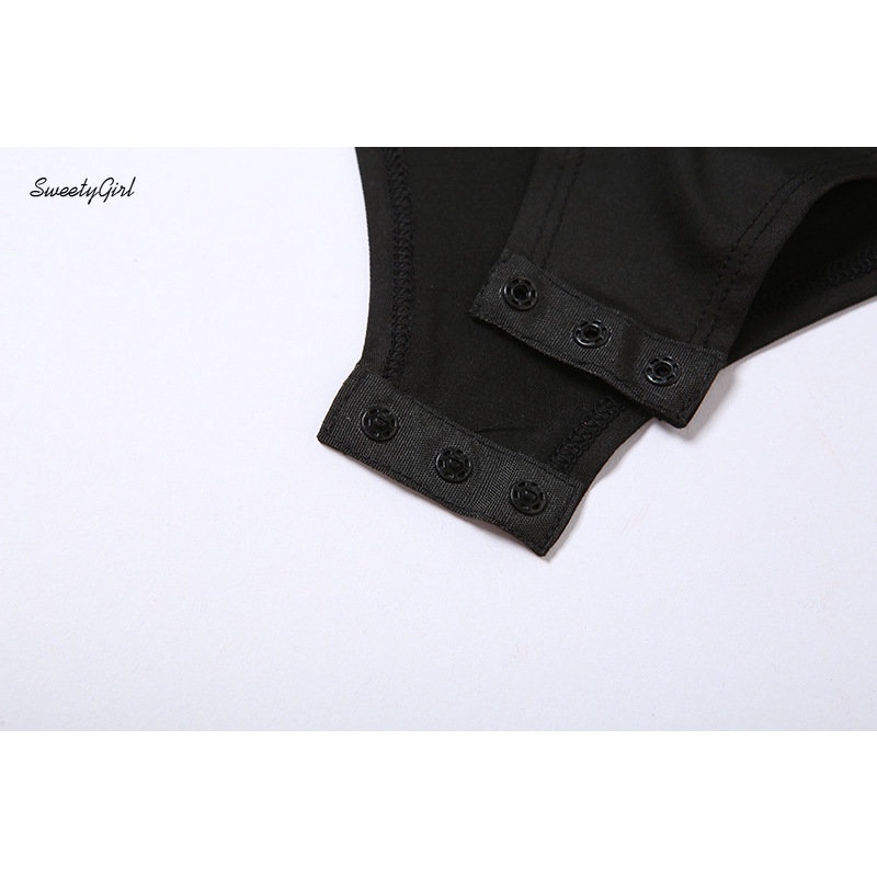 Áo Liền Quần Tay Dài Ôm Eo Không Đối Xứng Màu Đen Trơn Thời Trang 2022 Quyến Rũ Cho Nữ