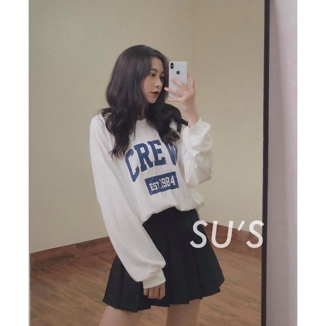 Áo thun dài tay Crew form thụng về hàng form 58kg