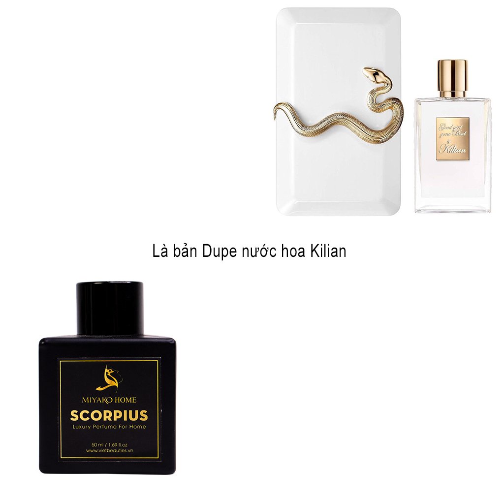Tinh dầu thơm phòng MIYAKO HOME Scorpius, tinh dầu khuếch tán dupe nước hoa Kilian trắng