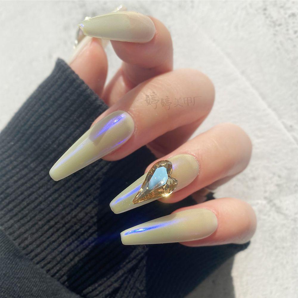 Móng Tay Giả Hình Trái Tim Dễ Thương|Set 10 / 10 Phụ Kiện Trang Trí Móng Tay Hình Trái Tim Nhiều Màu Sắc|Ab