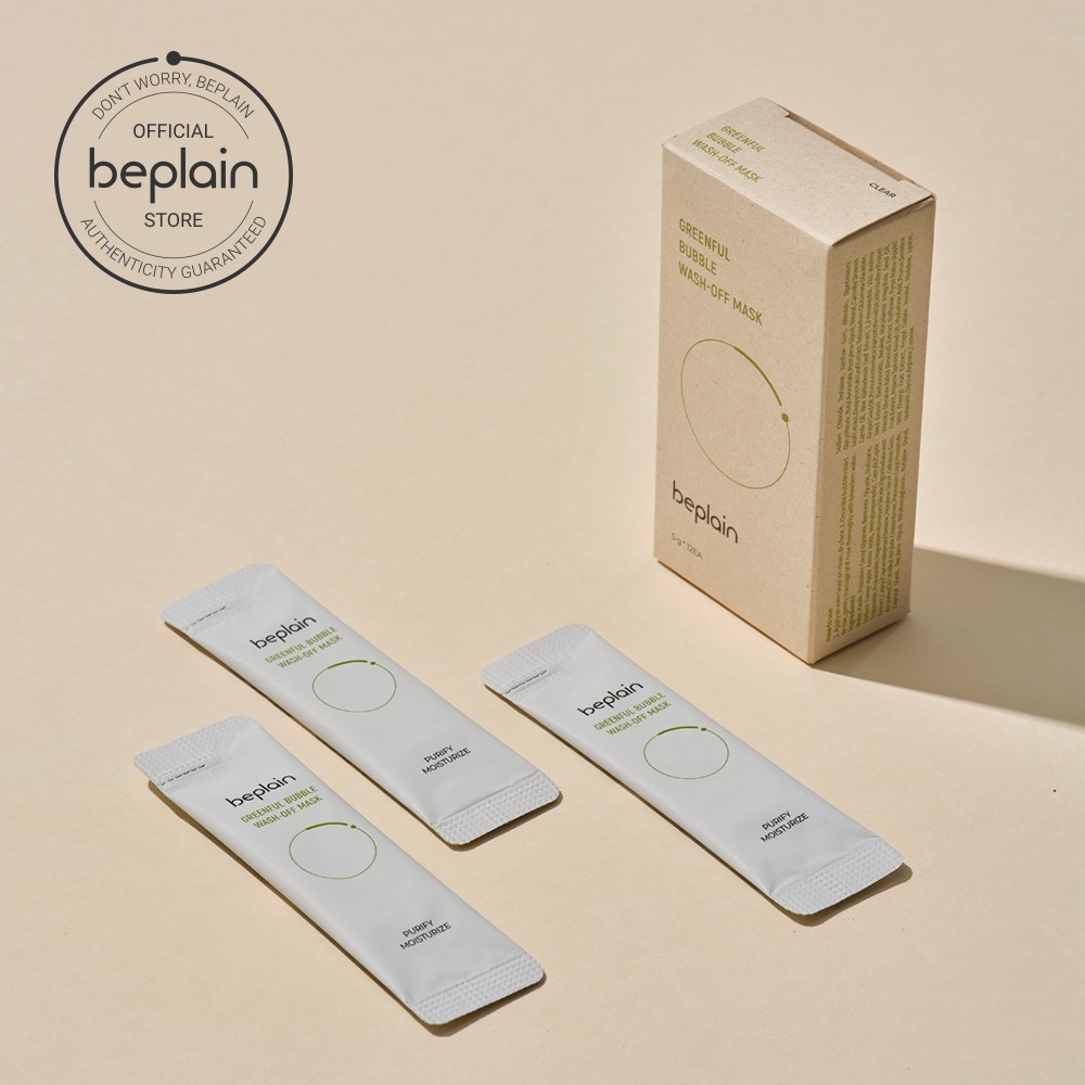 Set 12 gói mặt nạ sủi bọt thải độc BEPLAIN Chiết Xuất Đậu Xanh