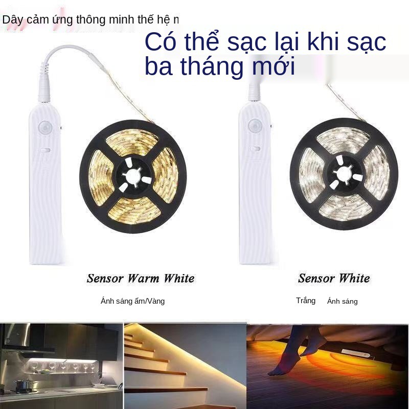 Đèn cảm ứng cơ thể người thông minh LED có tủ dưới đáy ngủ kệ bếp Dải quần áo