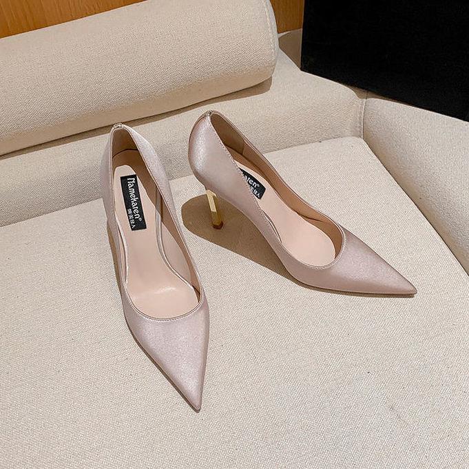 Giày Cao Gót Mũi Nhọn Phong Cách Pháp Thời Trang Mùa Xuân Quyến Rũ Cho Nữ