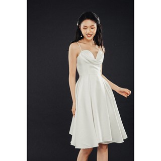 Đầm xòe 2 dây xếp ly 20Again DEA2682