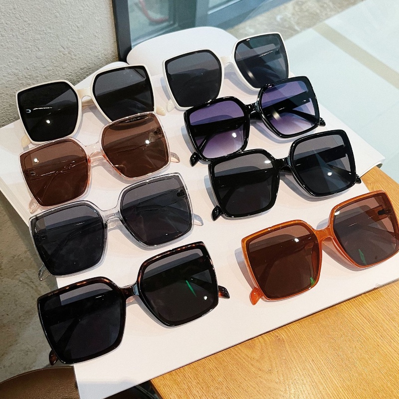 (HENGHA) Kính Râm Oversize Gọng Vuông Màu Kẹo Gradient Hợp Thời Trang Cổ Điển