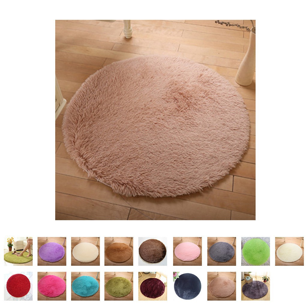 Thảm lông lót sàn hình tròn
