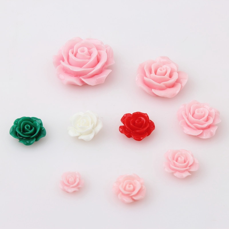 Set 50 phụ kiện trang trí hình hoa hồng xinh xắn