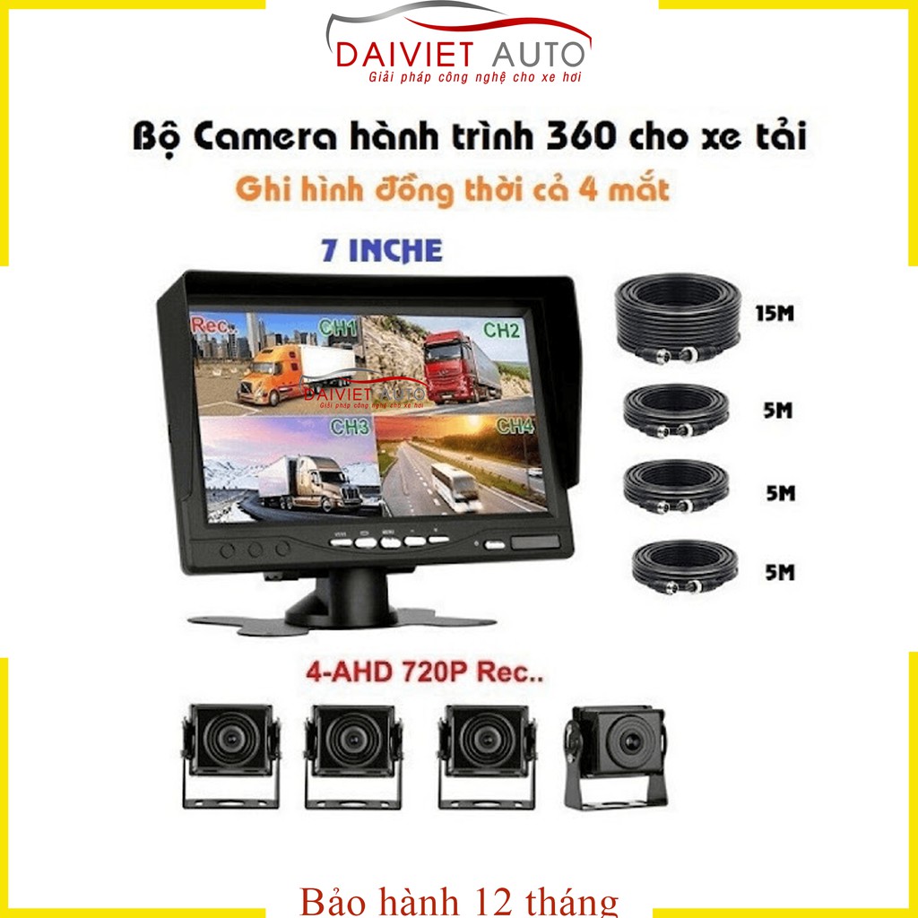 Cam hành trình xe tải 4 hướng ghi hình 4K chuẩn H265 cho xe tải, xe buýt, xe khách | Đại Việt Auto