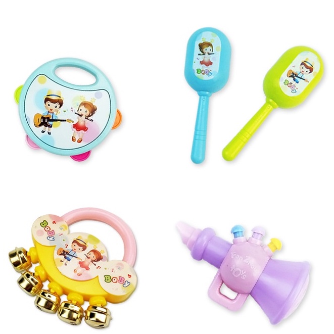 Bộ Xúc Xắc Gặm Nướu Lục Lạc Cao Cấp Nhiều  Món An Toàn Cho Bé