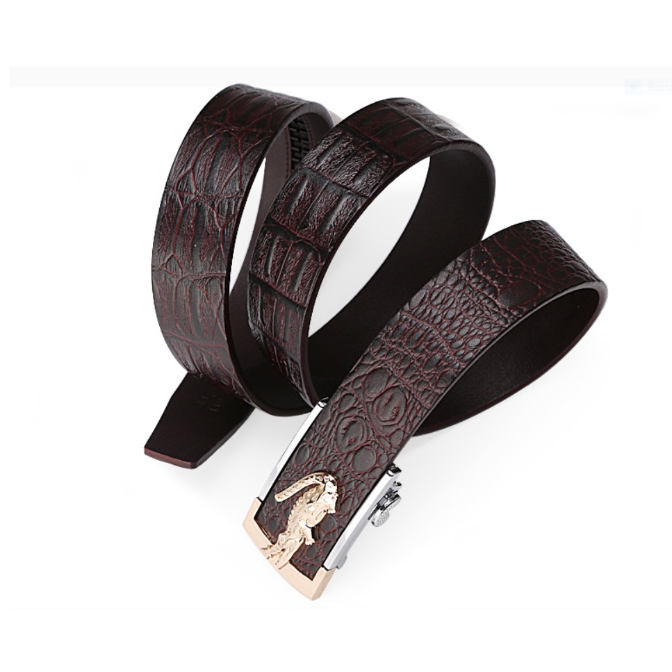 Thắt lưng nam da bò nguyên tấm mặt khóa tự động cao cấp phong cách mới