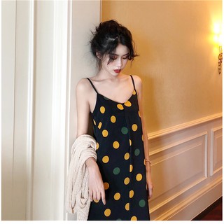 [Thanh Lý] [Bigsize/Có sẵn] ĐẦM 2 DÂY CHẤM BI