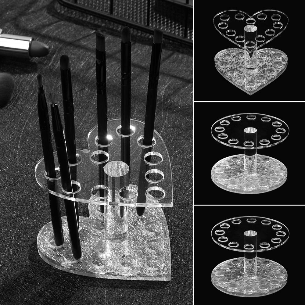 Giá Đỡ Cọ Trang Trí Móng Tay Hình Tròn / Trái Tim Bằng Acrylic Tiện Dụng