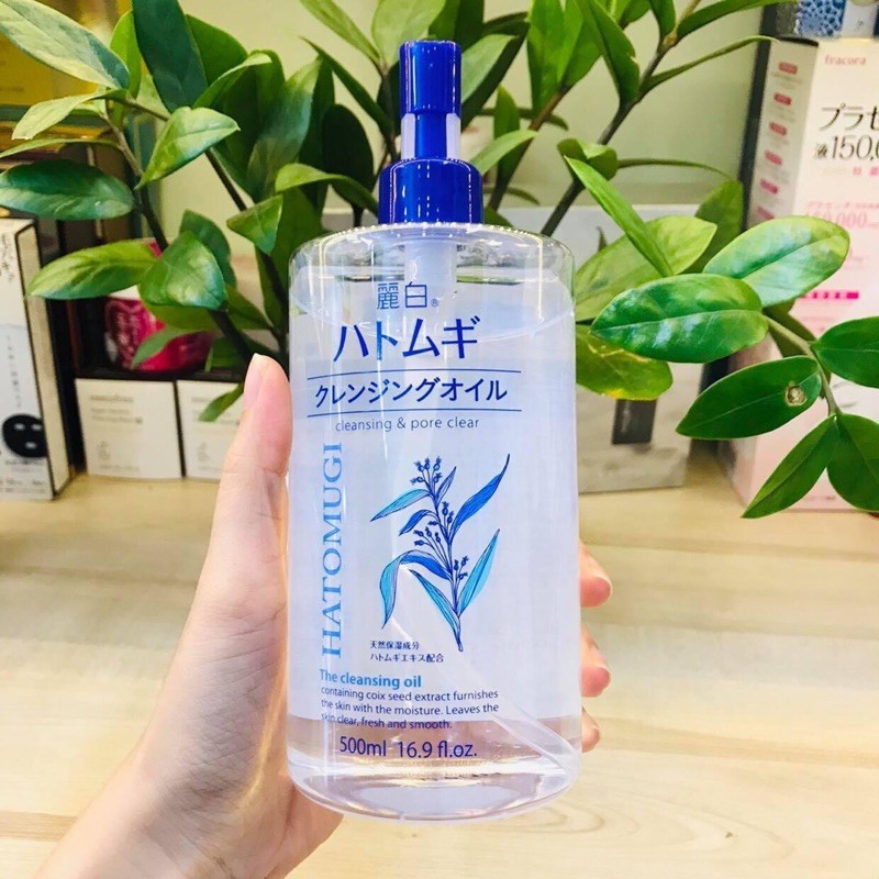 Dầu Tẩy Trang Dưỡng Ẩm Chiết Xuất Từ Hạt Ý Dĩ Hatomugi Cleansing Oil 500ml |HÀNG NỘI ĐỊA NHẬT