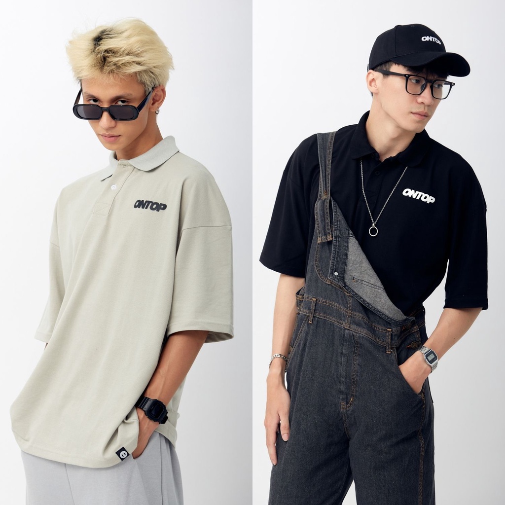 Áo polo form rộng nam nữ basic local brand ONTOP vải cá sấu cotton co giãn nhiều màu
