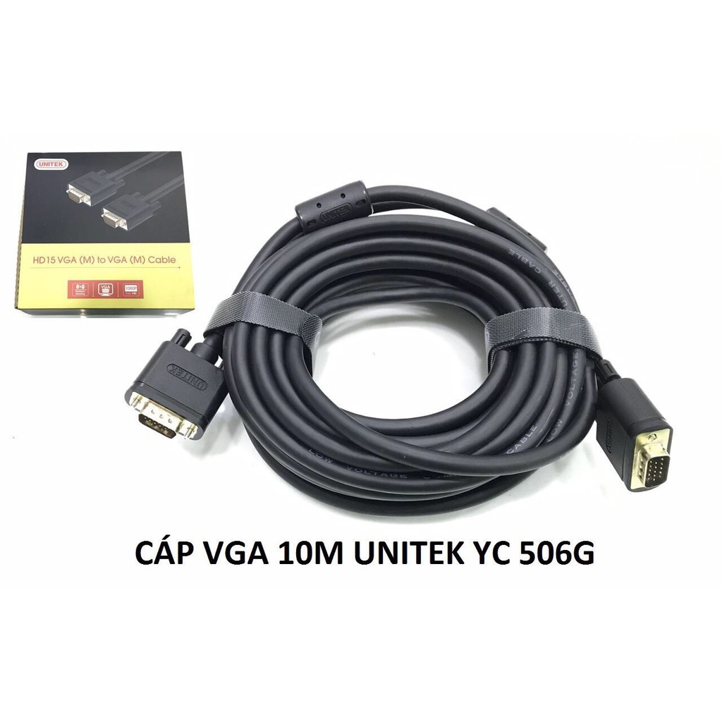 Cáp Vga LCD Unitek (3C+6) 10m Y-c 506g, 15m Y-C 507G, 20m Y-C 508G, 25m Y-C 509G, 30m Y-C 510G hộp