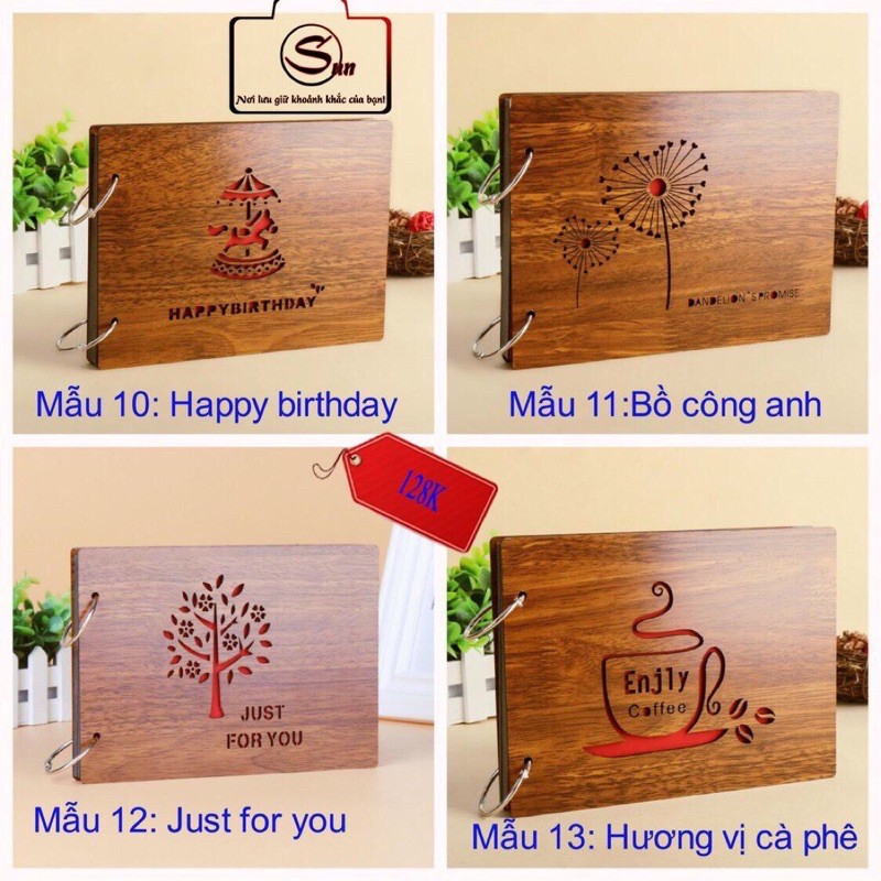 Album ảnh bìa gỗ 16x22 cm