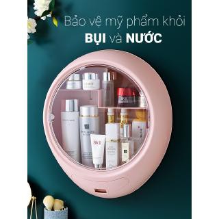 Tủ mỹ phẩm treo tường  CHỐNG BỤI  Kệ mỹ phẩm treo tường nhựa nhỏ gọn, tiện lợi, sang trọng, tiết kiệm diện tích.