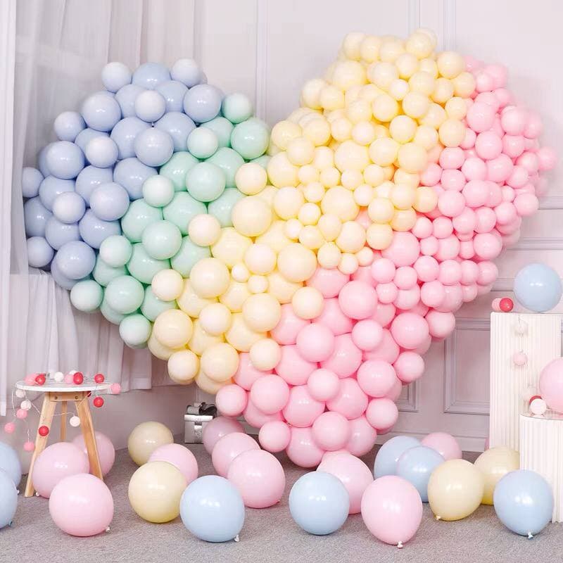 100 quả bóng bay sinh nhật trang trí màu pastel 10 inch,bong bóng trang trí sinh nhật 10inch