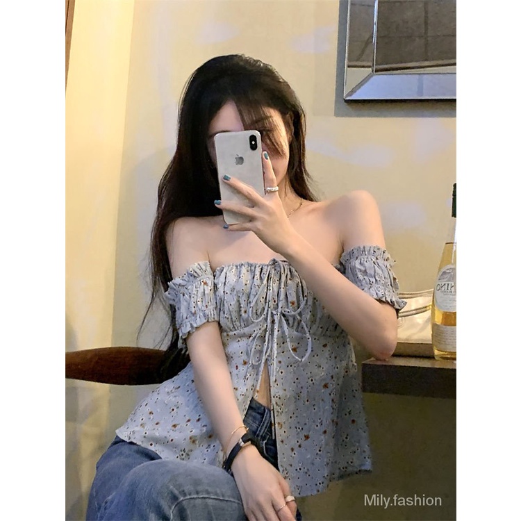 Áo Kiểu Trễ Vai Tay Ngắn In Hoa Thời Trang Pháp 2021 F6cB | BigBuy360 - bigbuy360.vn