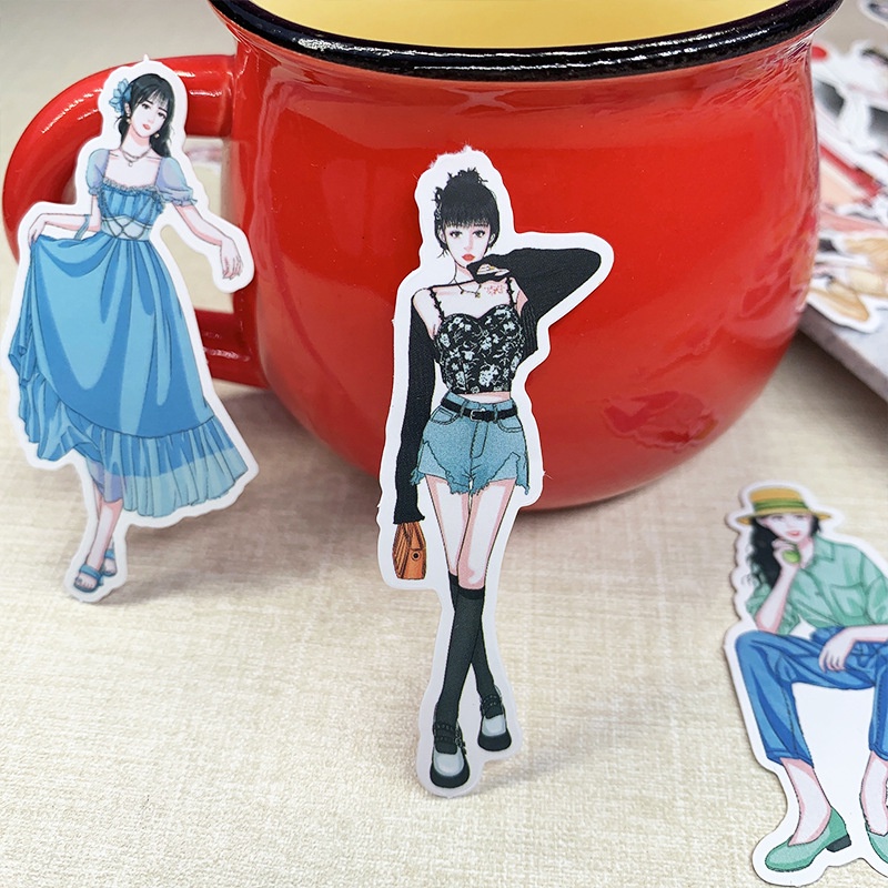 Mới Miếng Dán Trang Trí Sổ Tay Hình Cô Gái Mori girl Dễ Thương