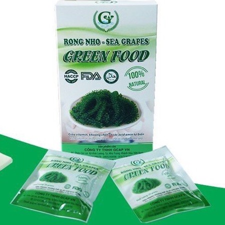 [Tặng kèm sốt mè ] Rong nho tách nước Green Food Organic 1 Gói 20gr nở ra 100gr rong nho tươi cam kết không tanh