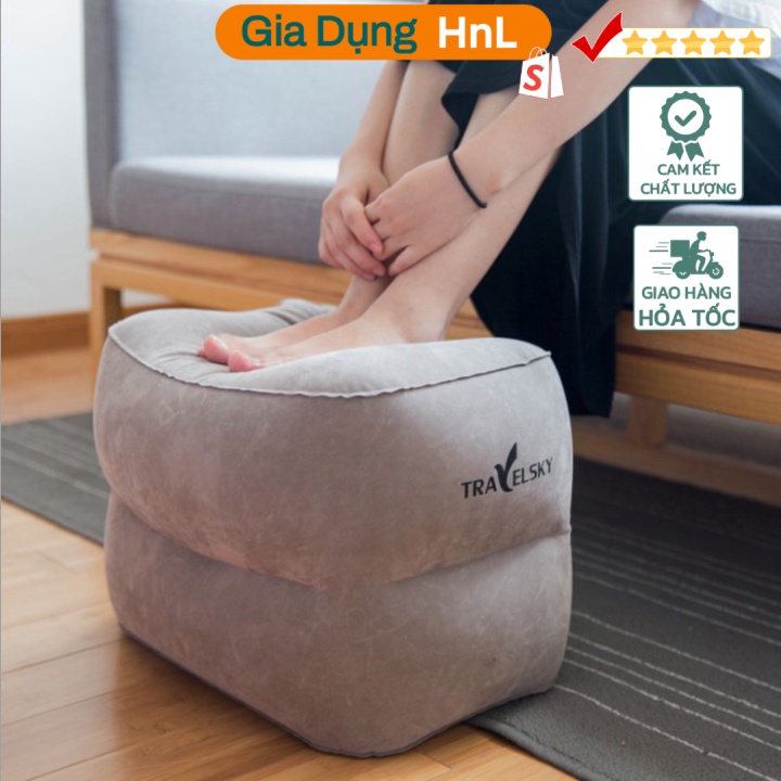 Gối hơi gác chân trên ô tô, máy bay, tàu điện ngầm TravelSky