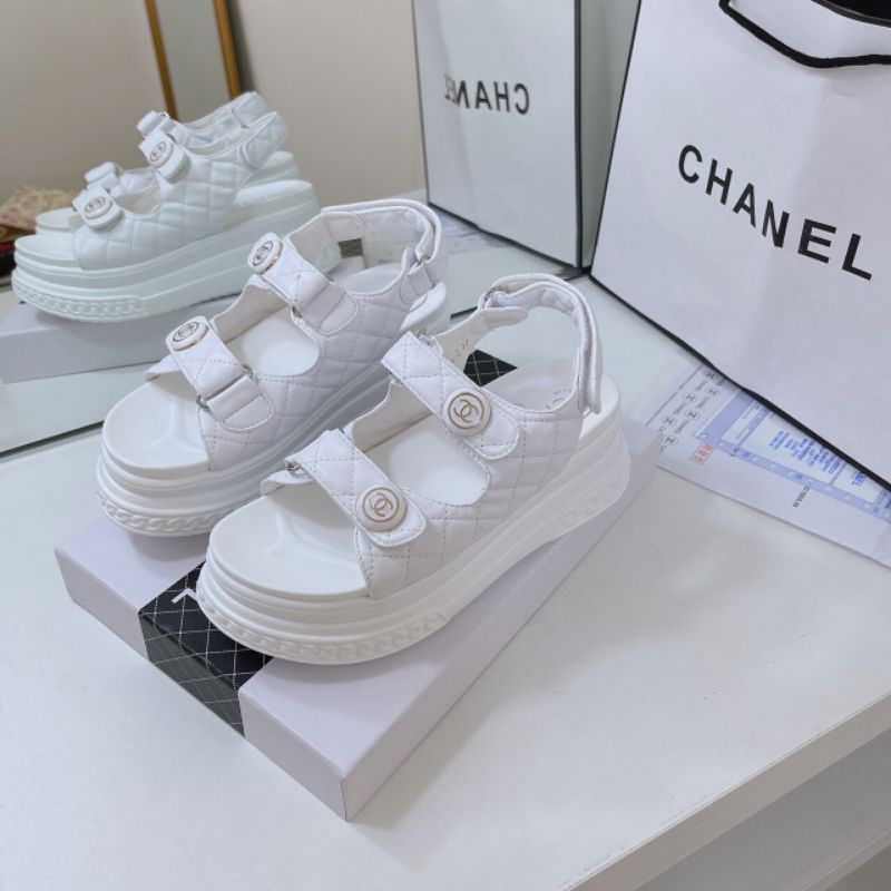 H(ẢNH THẬT) Sandal Quai Dán Đế Bánh Mì 7p Da Mềm Chần Chỉ Fullbox Bill Túi Cao Cấp