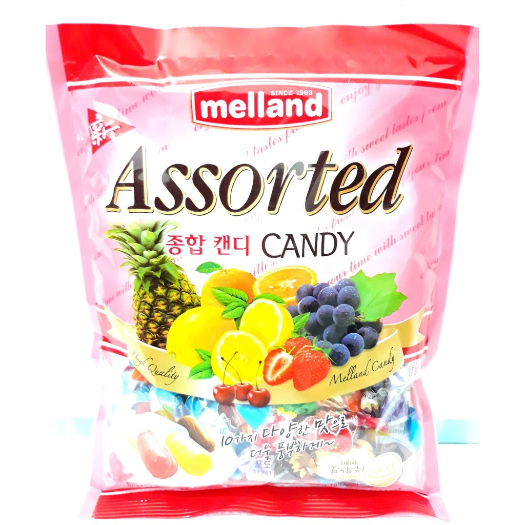 Thùng 10 Gói 300g Kẹo Hoa Quả Melland Hàn Quốc