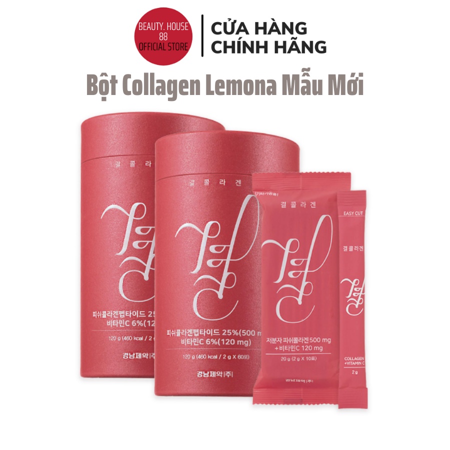 Collagen LEMONA hộp 60 gói làm sáng mịn căng bóng da LEMONA