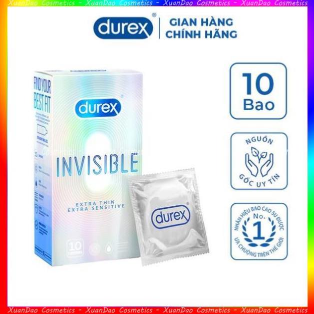 Bao cao su Durex Invisible Extra Thin Extra Sensitive hộp 10 bao mẫu mới