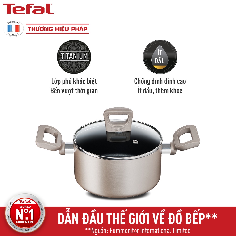 Nồi chống dính đáy từ Tefal Sensations size 18cm - Hàng chính hãng, sản xuất tại Việt Nam