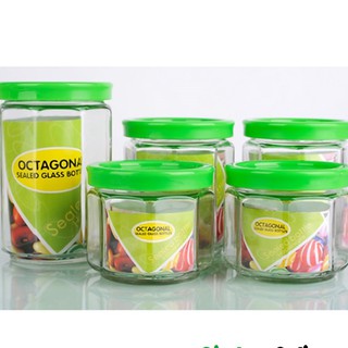 Hũ đựng gia vị thủy tinh bộ 5