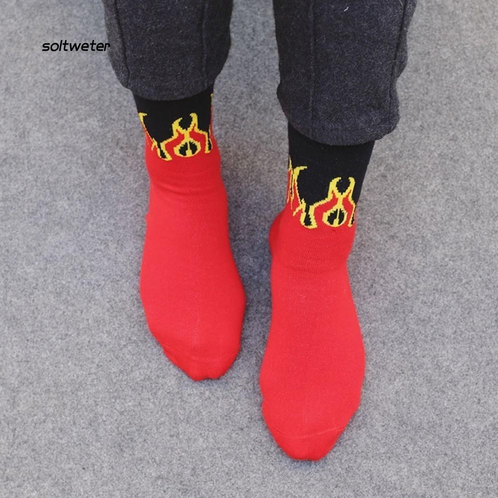 Vớ cao cổ giữ ấm in họa tiết ngọn lửa sáng tạo dành cho cả nam và nữ